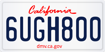 CA license plate 6UGH800