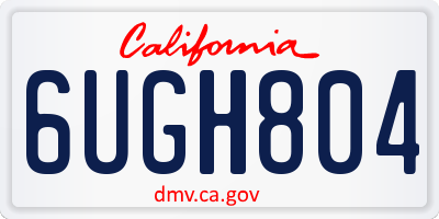 CA license plate 6UGH804