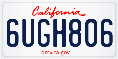 CA license plate 6UGH806