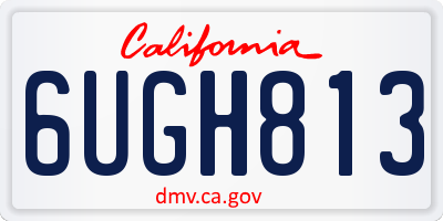 CA license plate 6UGH813