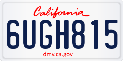 CA license plate 6UGH815