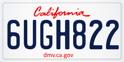 CA license plate 6UGH822