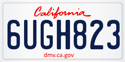 CA license plate 6UGH823
