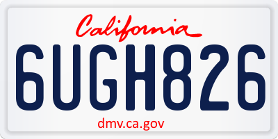 CA license plate 6UGH826