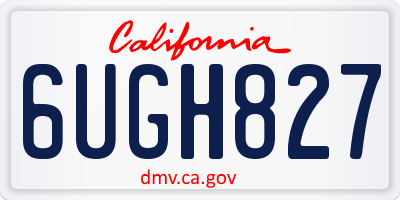 CA license plate 6UGH827