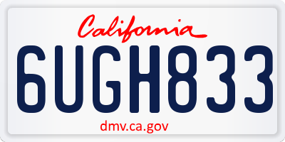 CA license plate 6UGH833