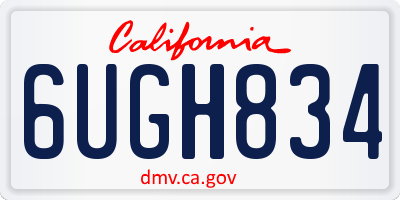 CA license plate 6UGH834