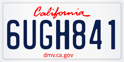 CA license plate 6UGH841