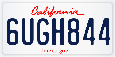 CA license plate 6UGH844