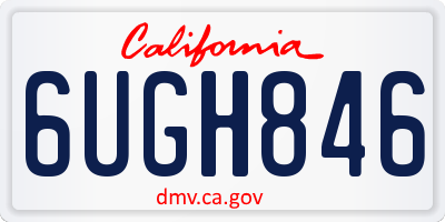 CA license plate 6UGH846