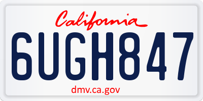 CA license plate 6UGH847
