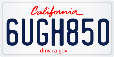 CA license plate 6UGH850