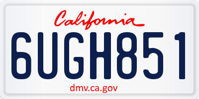 CA license plate 6UGH851