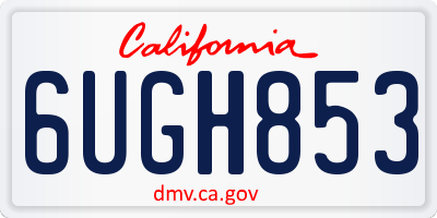 CA license plate 6UGH853