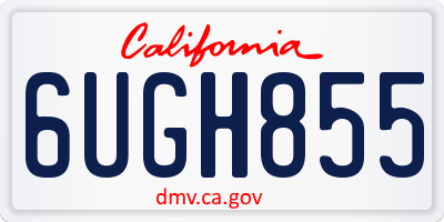 CA license plate 6UGH855