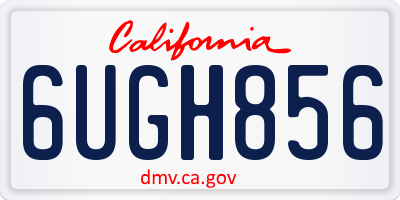 CA license plate 6UGH856