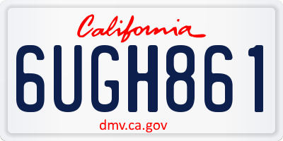 CA license plate 6UGH861