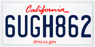 CA license plate 6UGH862