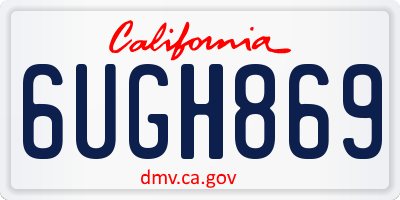 CA license plate 6UGH869