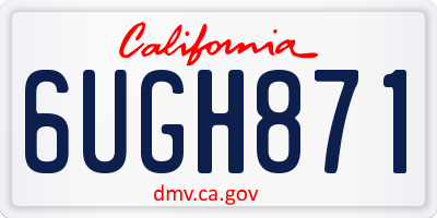 CA license plate 6UGH871