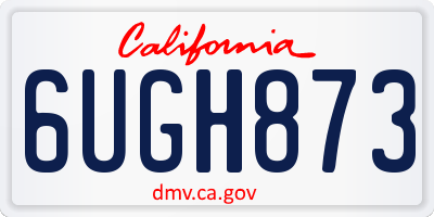 CA license plate 6UGH873