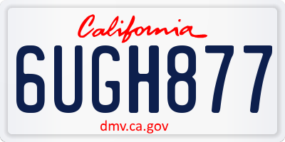 CA license plate 6UGH877