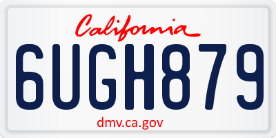 CA license plate 6UGH879