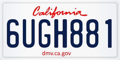 CA license plate 6UGH881