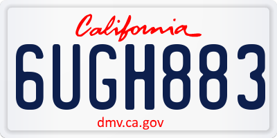 CA license plate 6UGH883