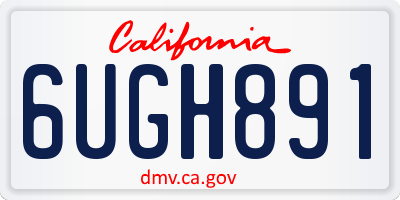CA license plate 6UGH891