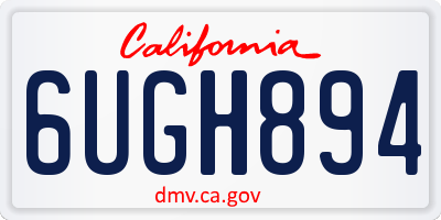 CA license plate 6UGH894