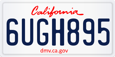 CA license plate 6UGH895