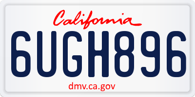 CA license plate 6UGH896
