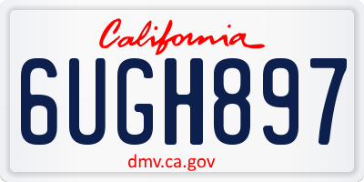 CA license plate 6UGH897