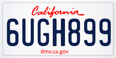 CA license plate 6UGH899