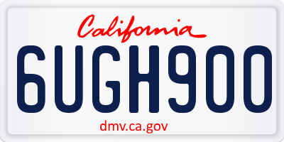 CA license plate 6UGH900