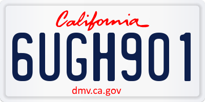 CA license plate 6UGH901