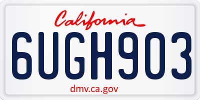 CA license plate 6UGH903