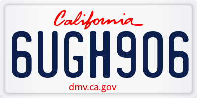CA license plate 6UGH906