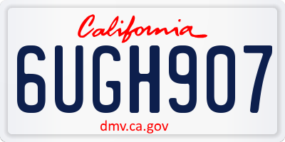 CA license plate 6UGH907