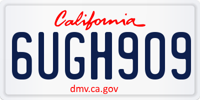 CA license plate 6UGH909