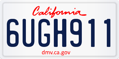 CA license plate 6UGH911