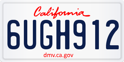 CA license plate 6UGH912