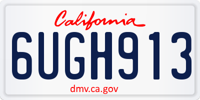 CA license plate 6UGH913