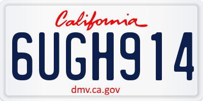 CA license plate 6UGH914