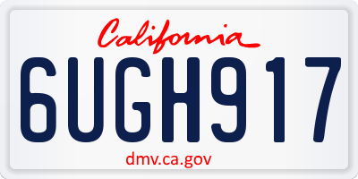 CA license plate 6UGH917