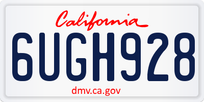 CA license plate 6UGH928