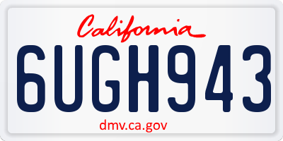 CA license plate 6UGH943
