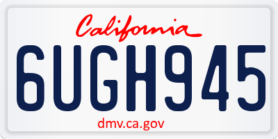 CA license plate 6UGH945