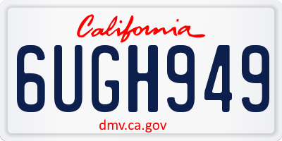 CA license plate 6UGH949